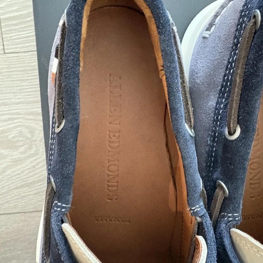 Allen Edmonds Panama Men's Size 8 D Boat Shoes Blue Gray Mix Natural Leather NEW